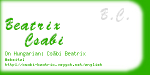 beatrix csabi business card